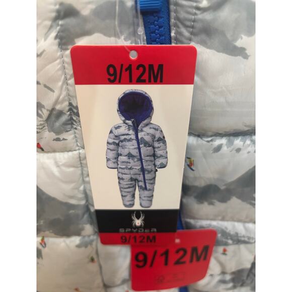 Spyder hooded snowsuit baby 9 / 12 mos boy/girl NWT unisex new - Picture 2 of 8